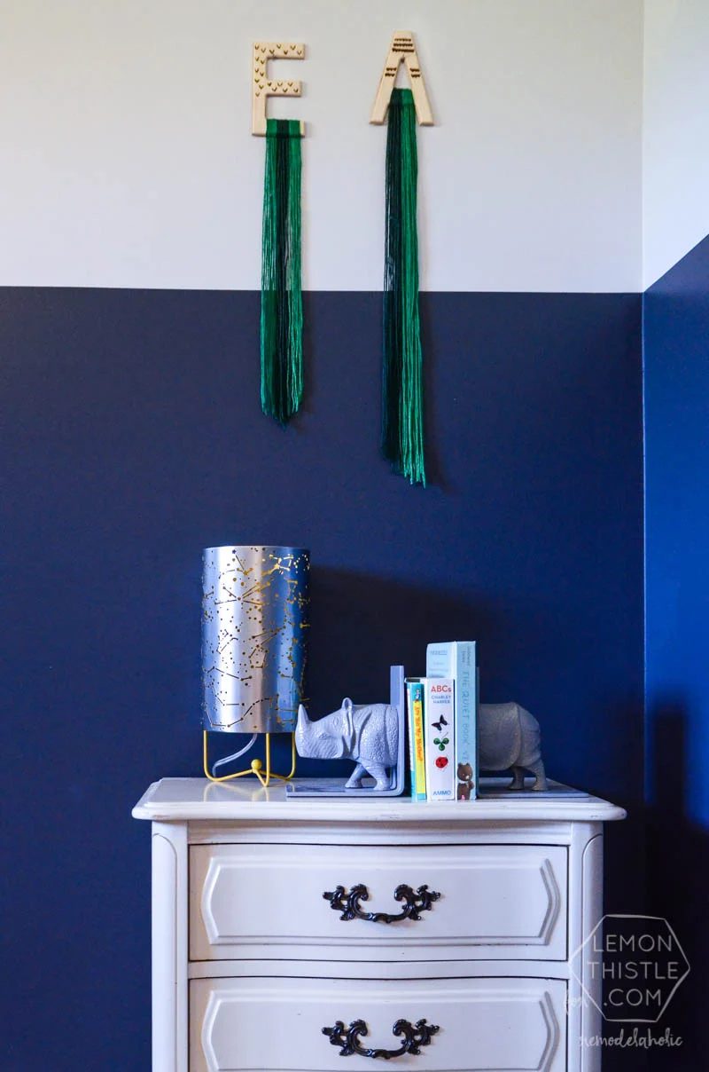 Handmade Wood and Yarn Monogram Wall Hangings