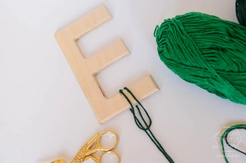 Handmade Wood and Yarn Monogram Wall Hangings