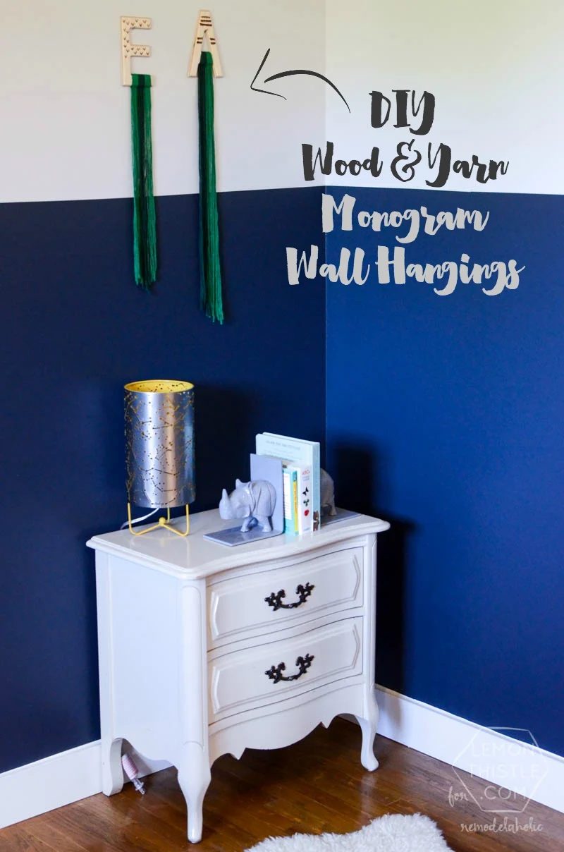 Handmade Wood and Yarn Monogram Wall Hangings -- great for decorating a child's room!