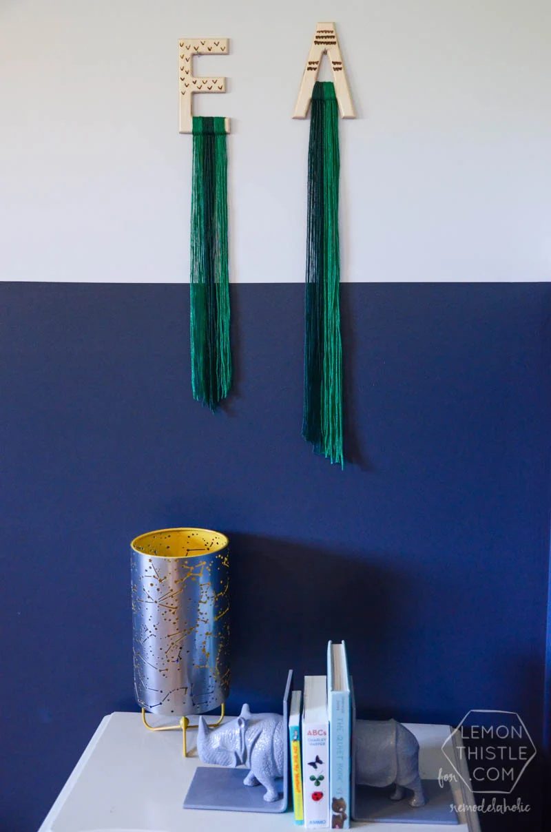 Handmade Wood and Yarn Monogram Wall Hangings