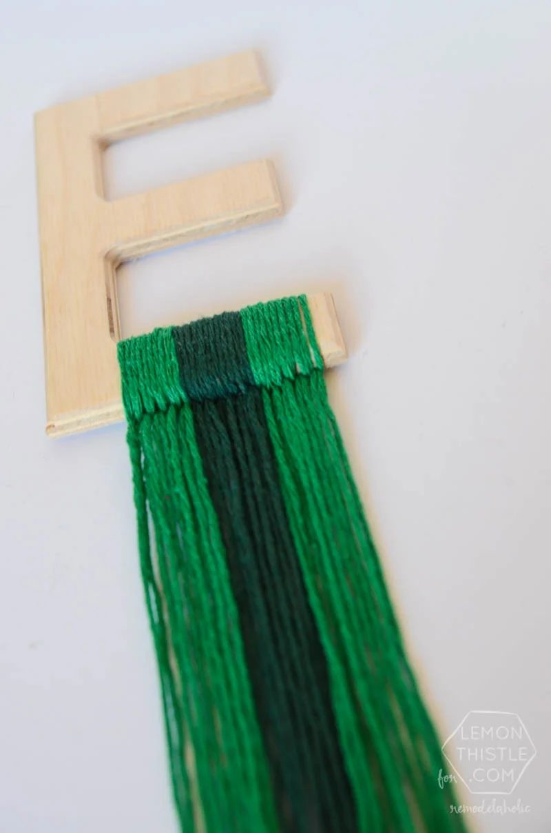 Handmade Wood and Yarn Monogram Wall Hangings