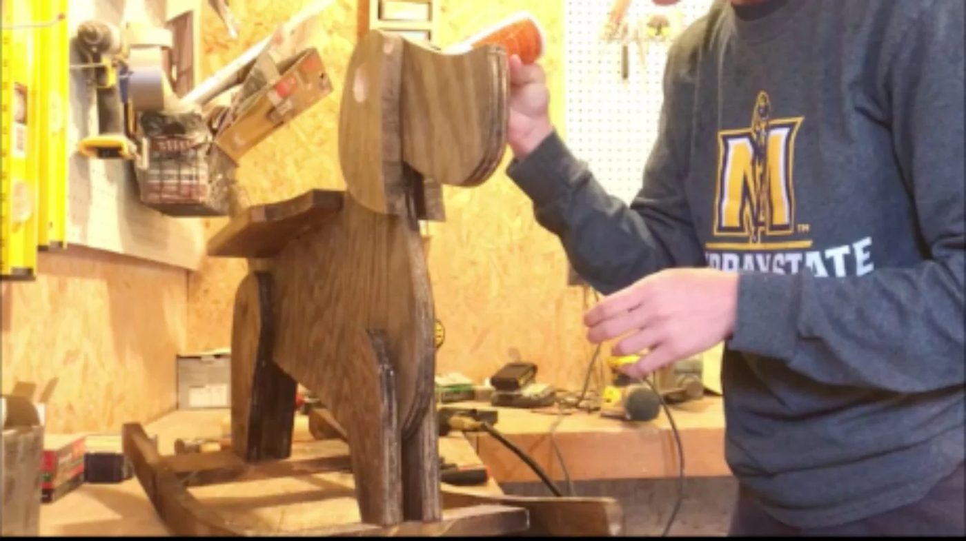 Glue Dog Ear Handle, Wooden Rocking Horse Dog Plans