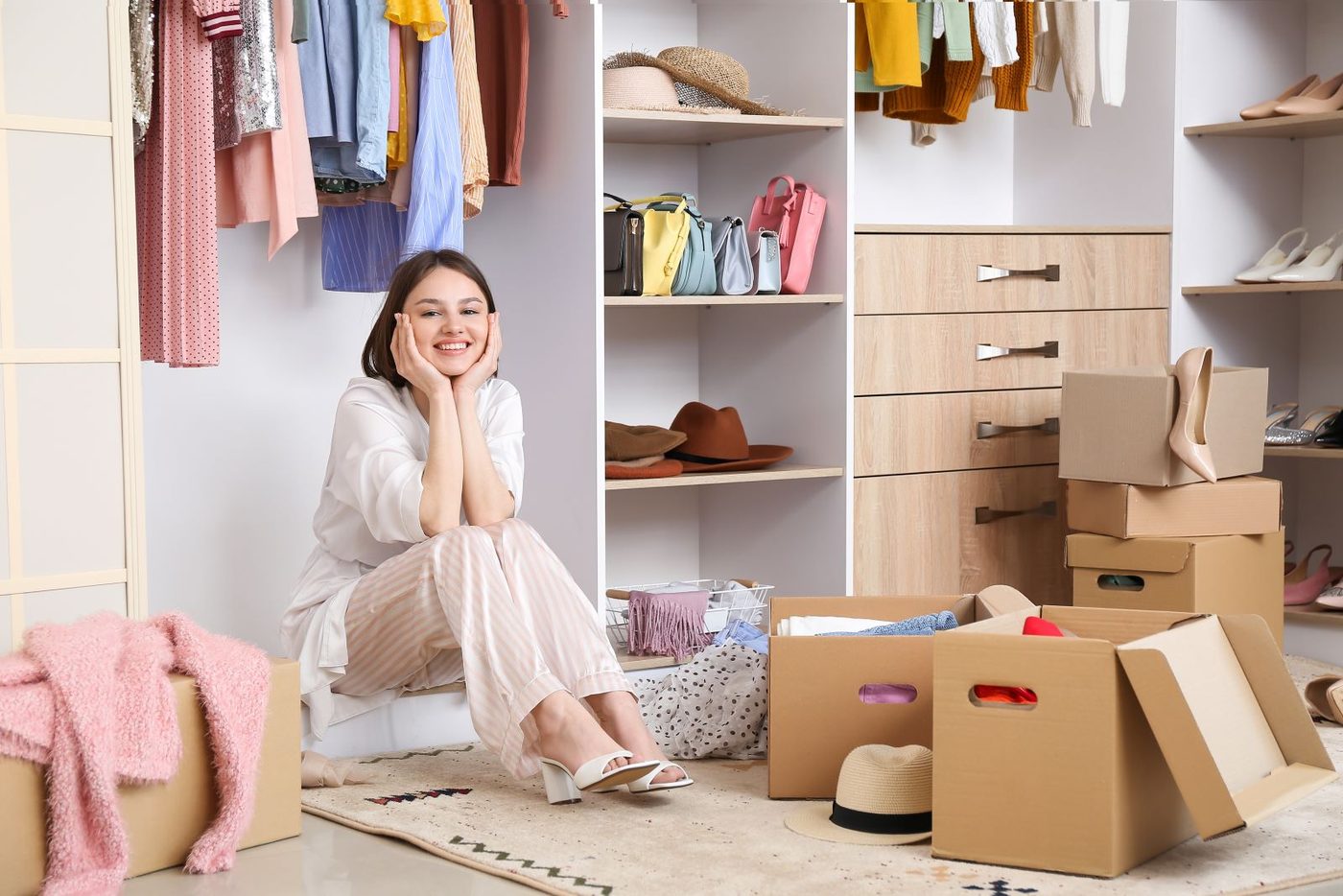 Happy Girl Decluttering