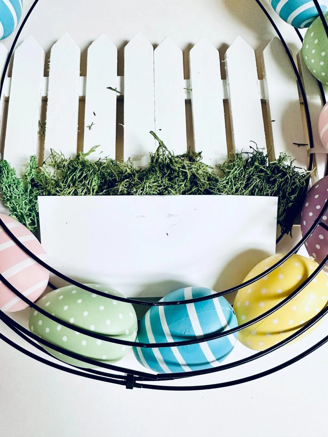 Dollar Tree Easter Egg Wreath Handmade Bunny Butt walkthrough, Bekob (8)