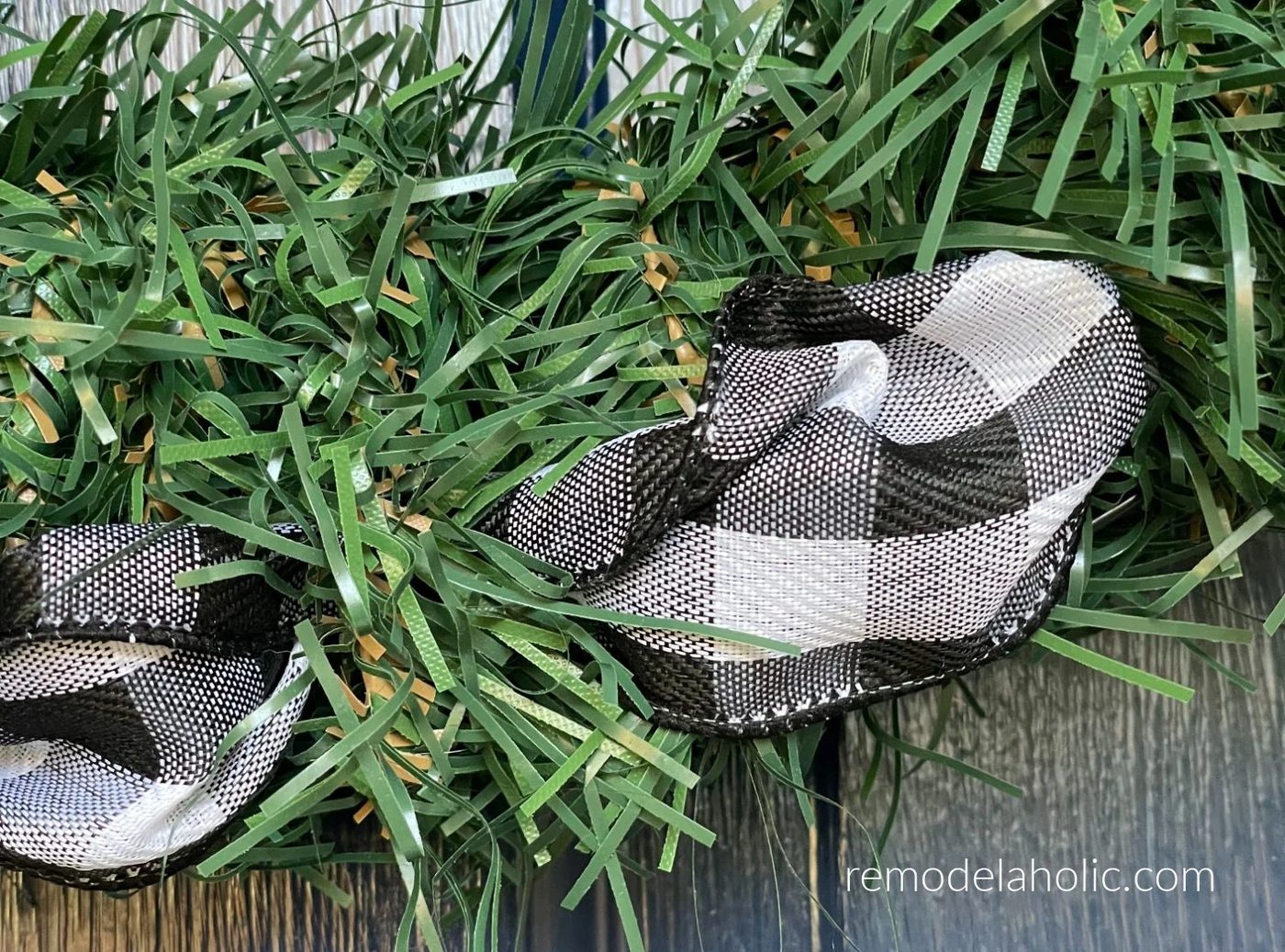 Making A Dollar Tree Christmas Wreath Quick straightforward low-cost Black And White Checker Gingham Ribbon, Bekob