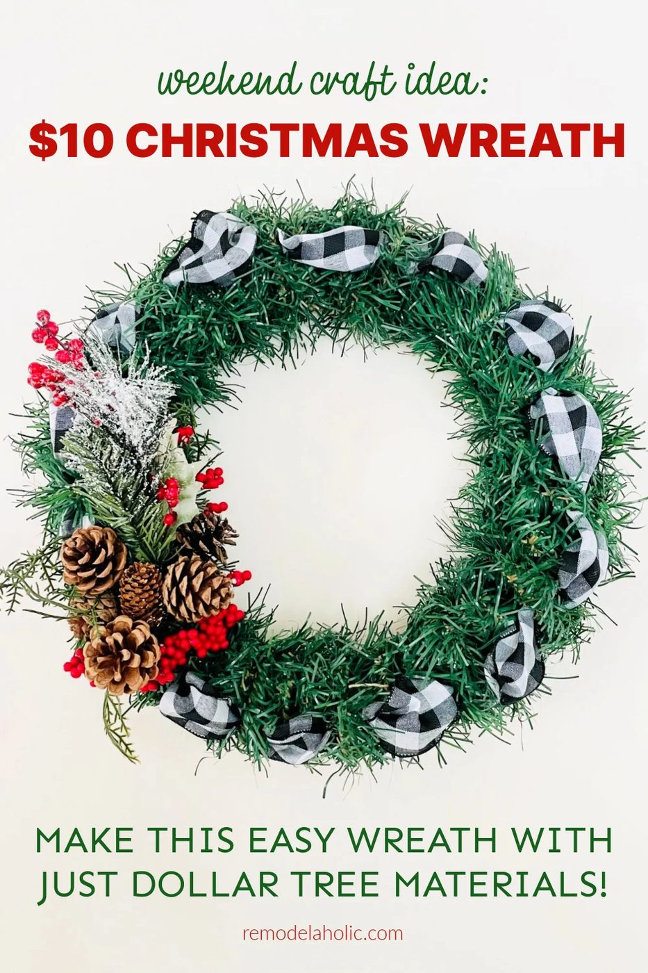 $10 Handmade Christmas Wreath From Dollar Tree Materials, Bekob