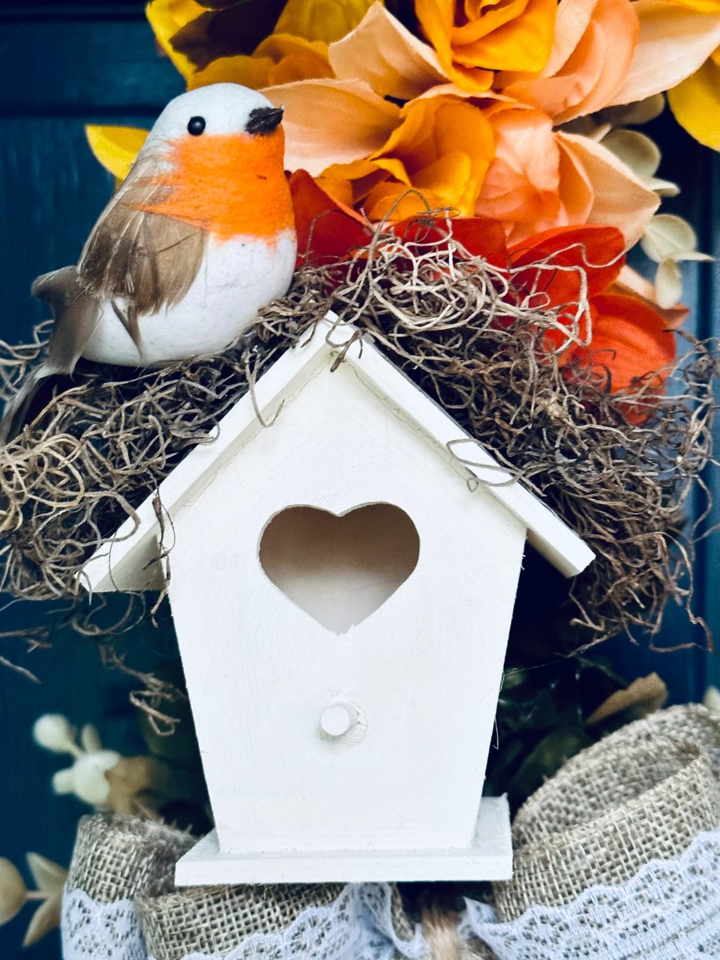 Mum And Birdhouse Dollar Tree Fall Wreath Handmade Bekob (26)