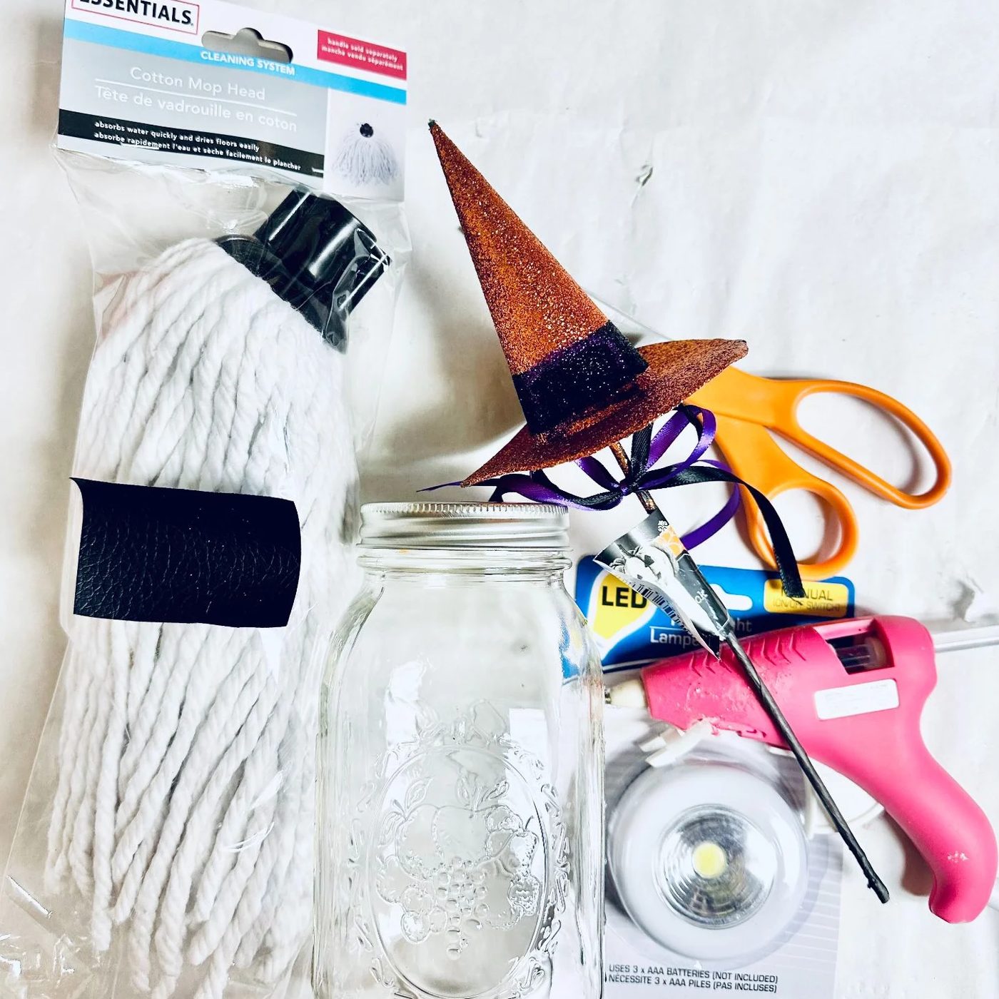 Materials direct Dollar Tree Ghost Mop Handmade walkthrough, Bekob