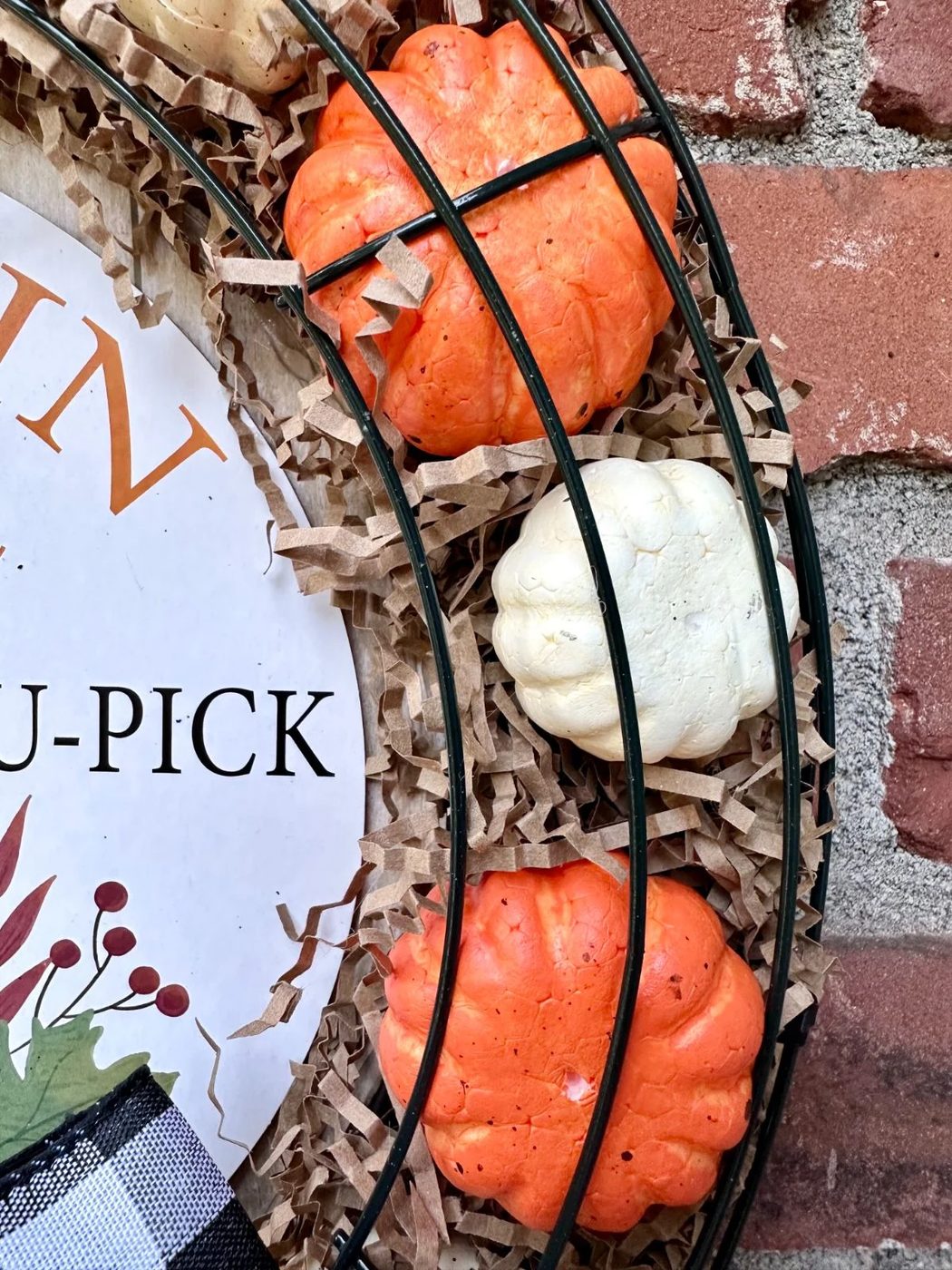 Dollar Tree Pumpkin Patch Wreath Fall Craft, Bekob (26)