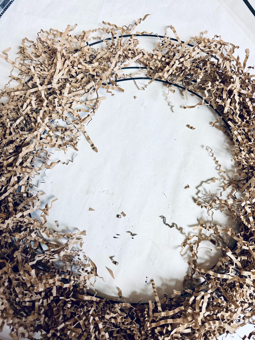 Dollar Tree Pumpkin Patch Wreath Fall Craft,fill Wire Frame With Paper Shred Or Moss, Bekob (3)