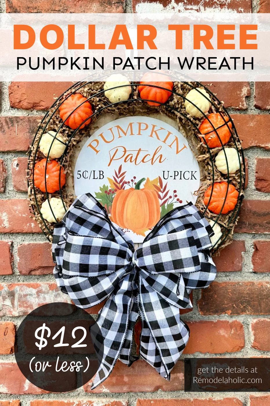 Handmade Dollar Tree Pumpkin Patch Wreath For 12 Dollars Or Less, Bekob