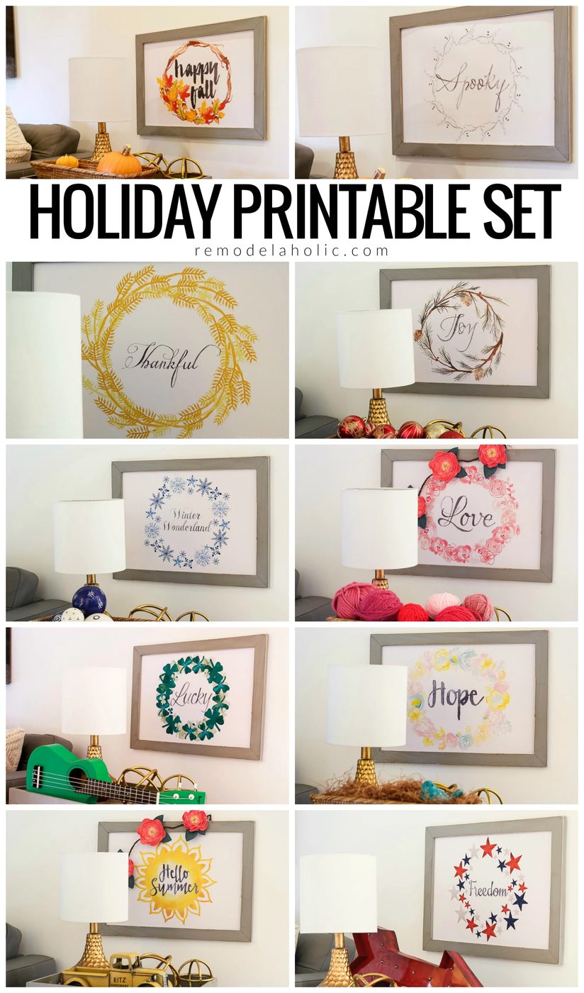 Seasonal Holiday Printable Set Of 10 Art Prints For straightforward Home Decor All Year, Instant Download #Bekob