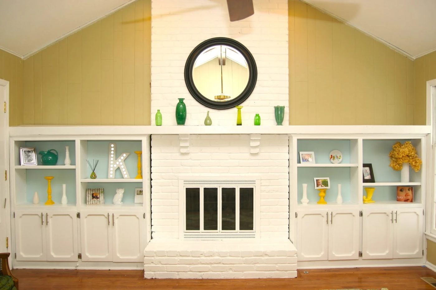 Dramatic Results Of a White Painted Brick Fireplace