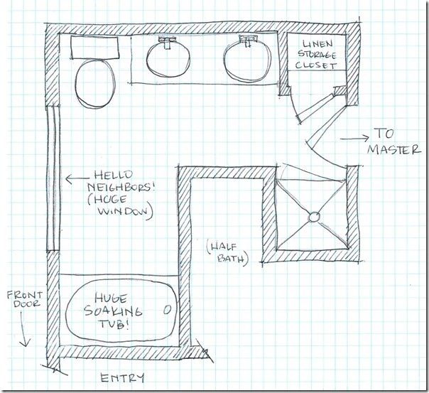 Master Bathroom Floorplan Sketch