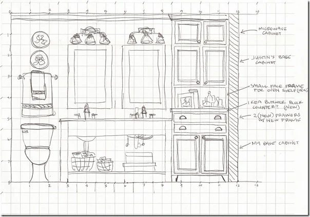 Bathroom elevation sketch