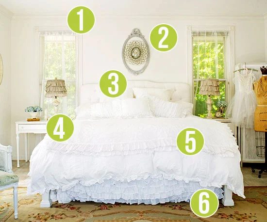 Get This Look - Dreamy White Bedroom - 6 Tips from Bekob.com #getthislook #bedroom #decorating