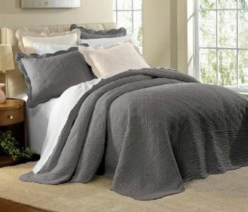 Brylane Home gray quilted bedspread, Amazon