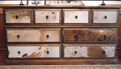 Dresser Re-do With Cowhide Drawer Fronts