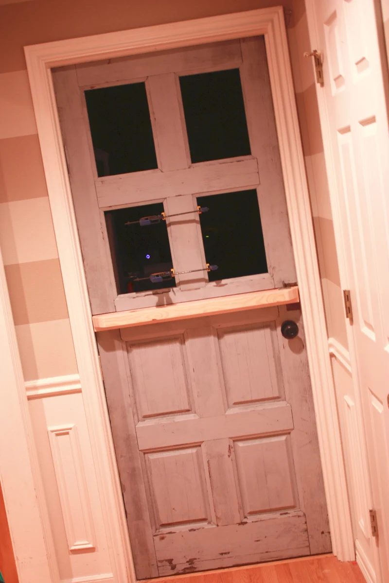 Remake an old used door into a dutch door with glass panels by Its the Little Things featured on @Bekob