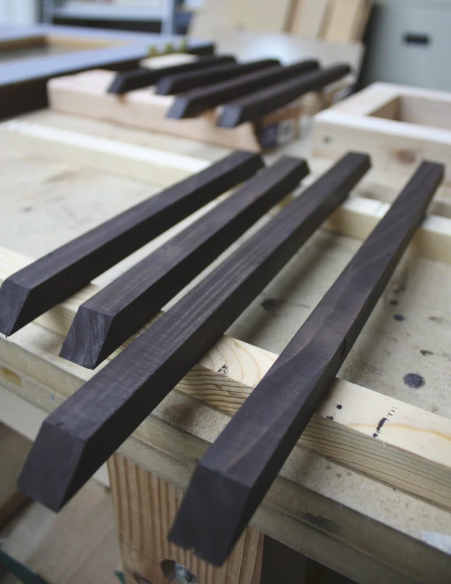Frames used when adding glass panels to a reclaimed door by Its the Little Things featured on @Bekob