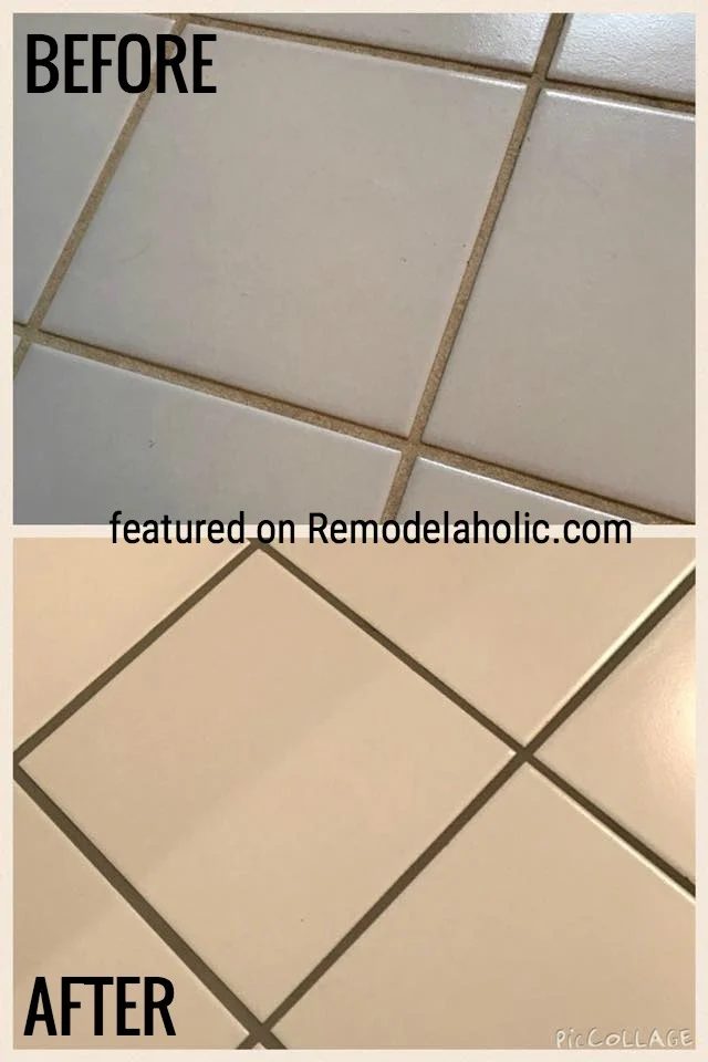 Delorean Gray Grout Dye Before And After Featured On Bekob.com