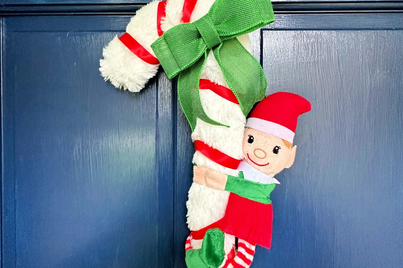 30 Minute Dollar Tree Candy Cane Wreath for Christmas