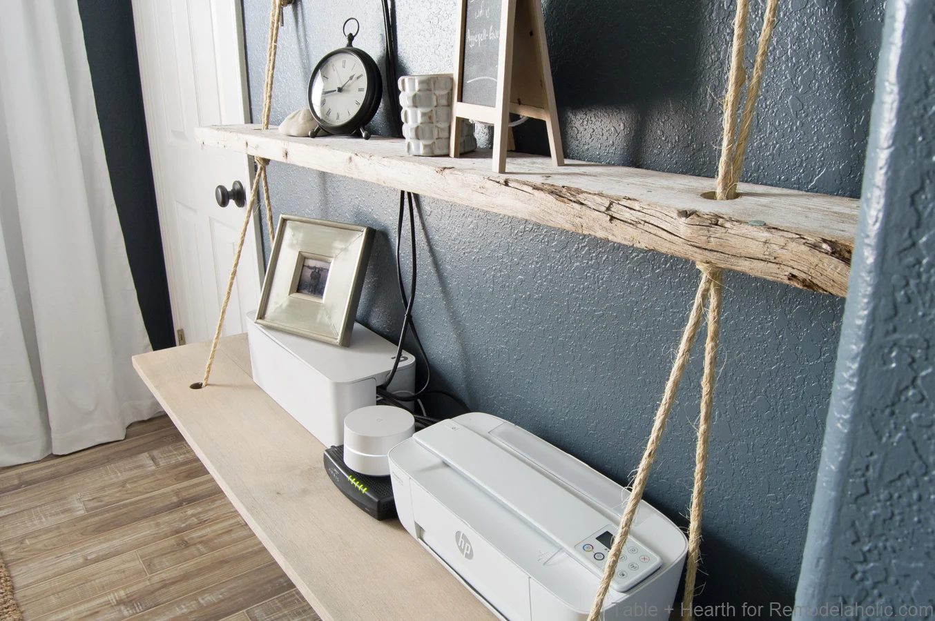 Nautical Organization: straightforward Handmade Floating Rope Shelf