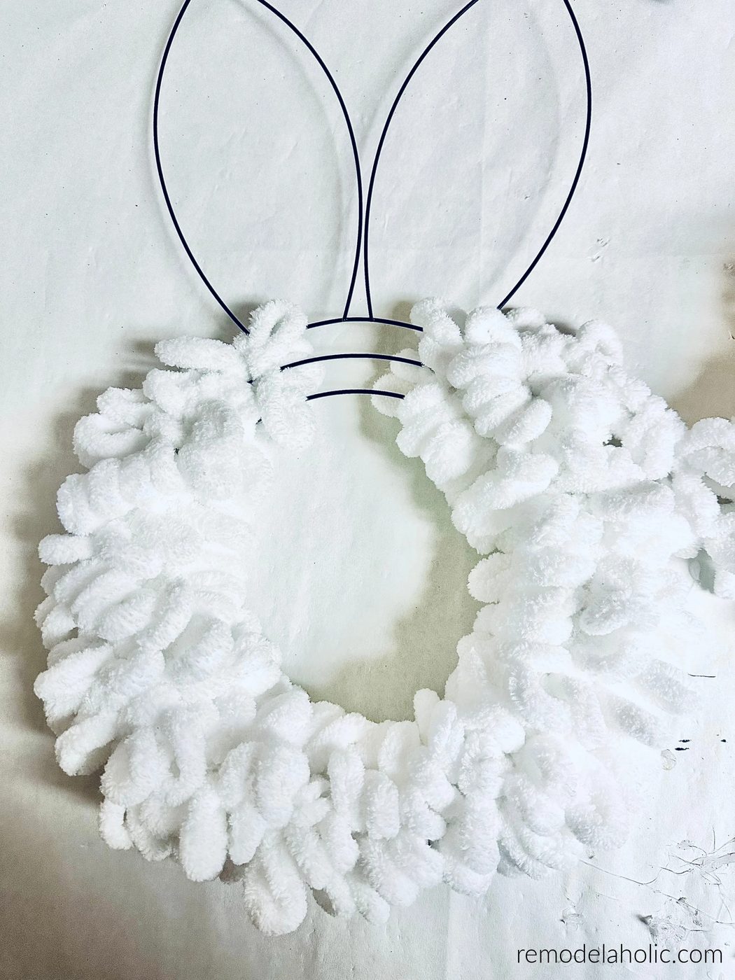 straightforward Handmade Dollar Tree Bunny Wreath walkthrough Using Loopy Yarn, Bekob