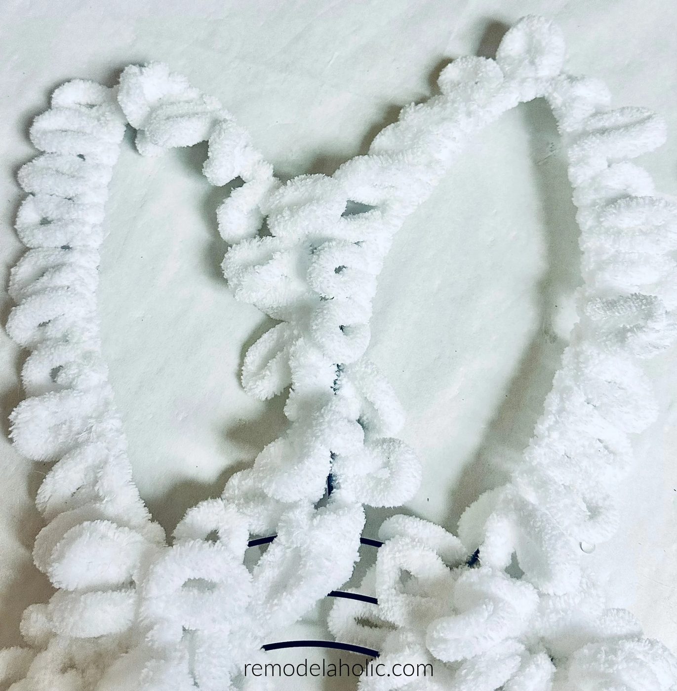 straightforward Handmade Dollar Tree Bunny Wreath walkthrough With White Loop Yarn, Bekob