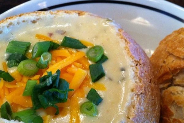 straightforward Baked Potato Soup and Recipe Link Up