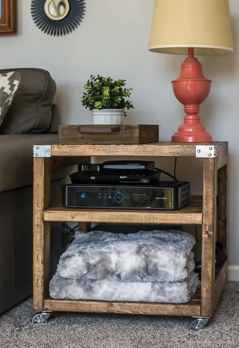 2x4 Wood Projects, end table or wooden cart by Infarrantly Creative
