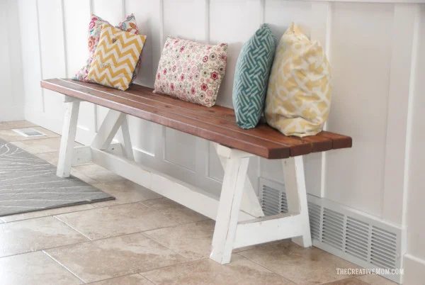 2x4 Wood Project, direct wooden bench by The Creative Mom