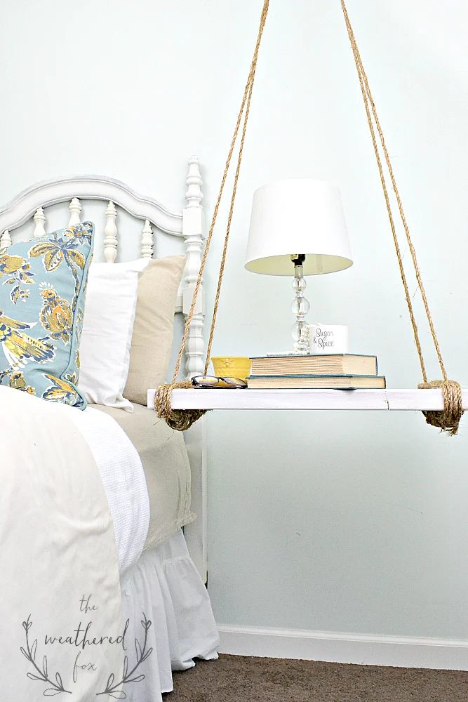 2x4 Wood Projects, floating nightstand by The Weathered Fox