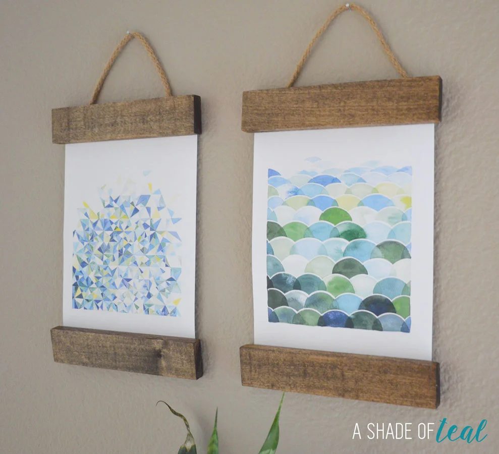 Handmade wall art - straightforward way to hang art A Shade of Teal
