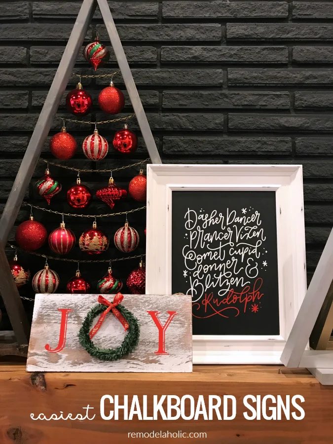 Easiest Handmade Chalkboard Signs For Christmas Or Redecorate And Reuse For Every Holiday #Bekob