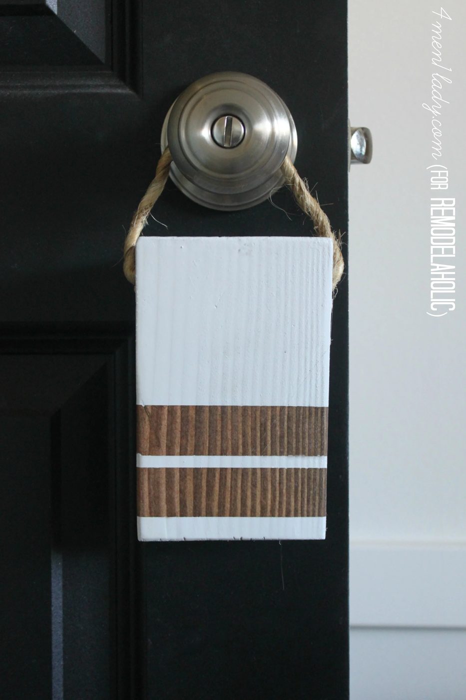 straightforward Schoolhouse-Inspired Handmade Doorstop -- and it hangs on your door when you're not using it! 4men1lady for Bekob.com