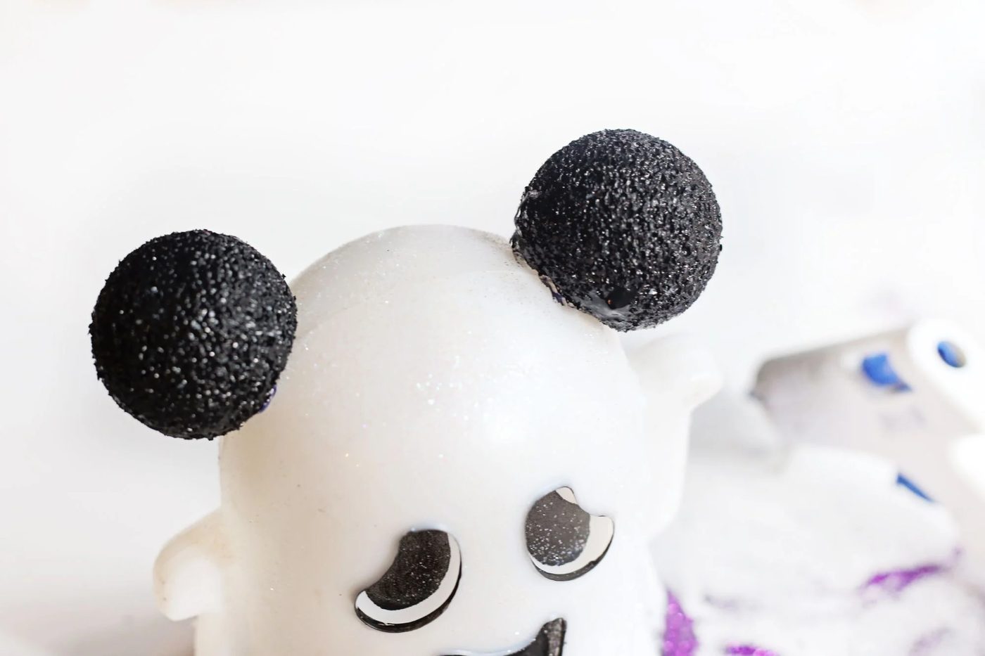 Handmade Mickey Mouse Ghost Luminary Applying The Ears