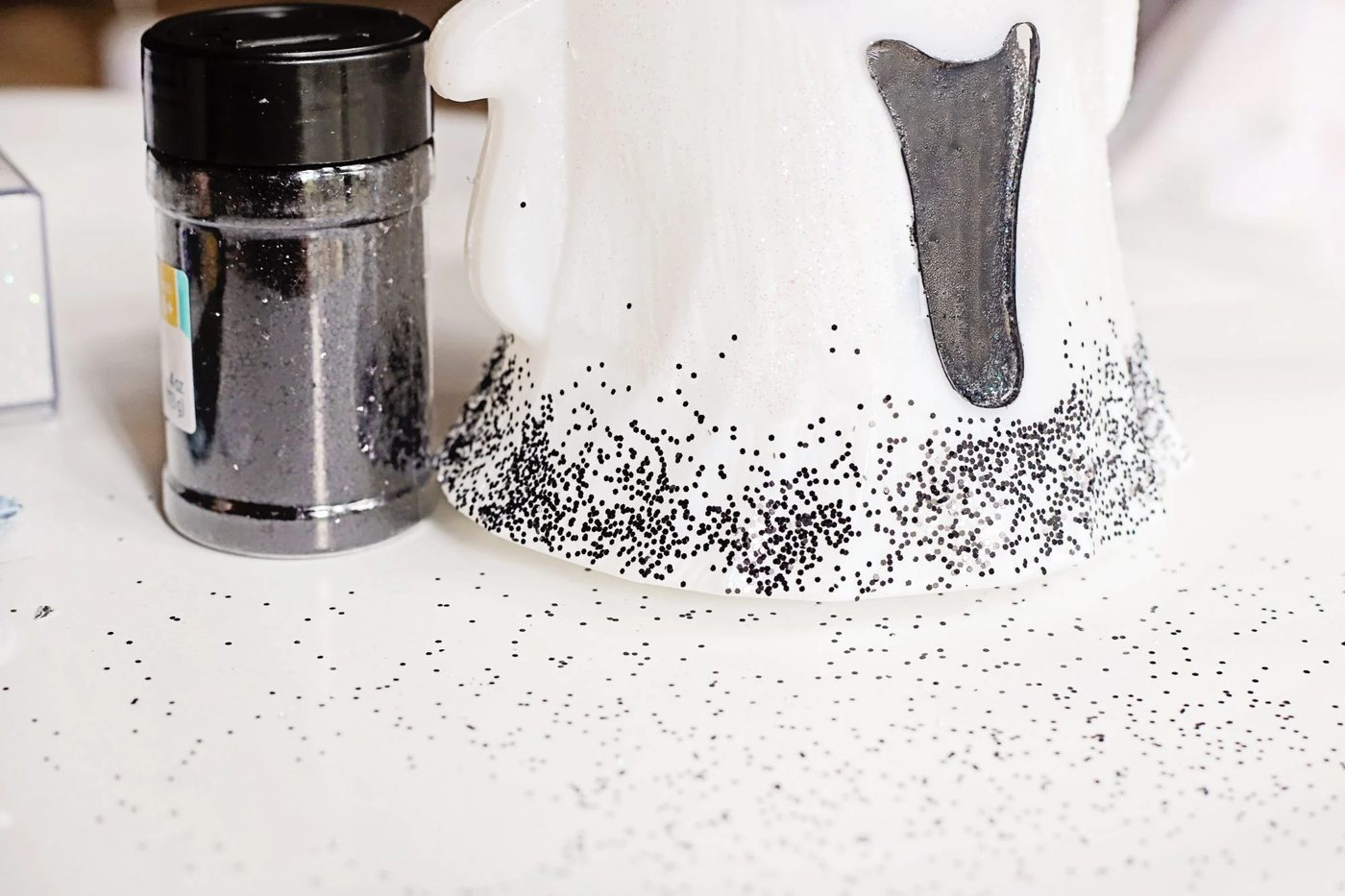 Handmade Mickey Mouse Ghost Luminary Black Glitter, Bekob, Bekob