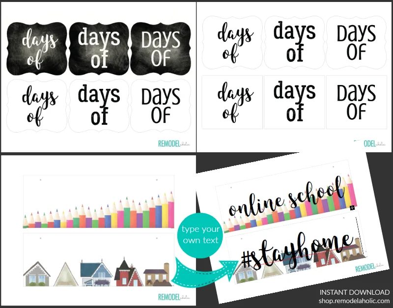 Printable Holiday Countdown Board School Count Up Days Of Calendar Stay Home Instant Download Bekob
