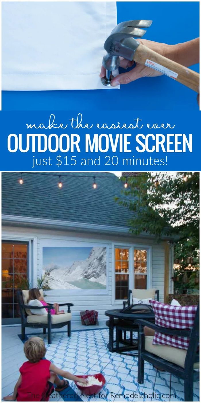 You can create this clearly direct Handmade outdoor movie screen in under half an hour, and it only costs about $15! well fitted for outdoor movie nights with the family. Get the w