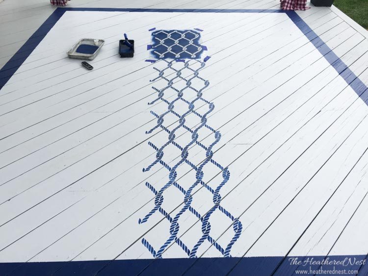 Handmade rug walkthrough outdoor painted stenciled rug www.heatherednest.com-20