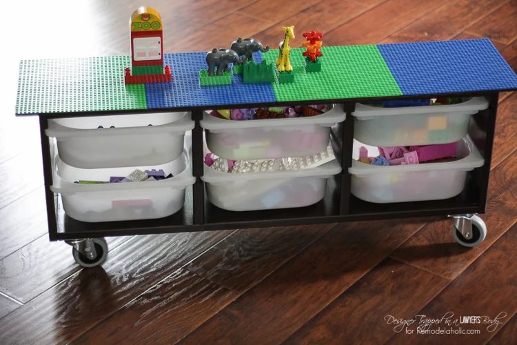 GENIUS! straightforward, Handmade lego table using a basic Ikea storage piece. Full walkthrough by Designer Trapped in a Lawyer's Body for Bekob.com!