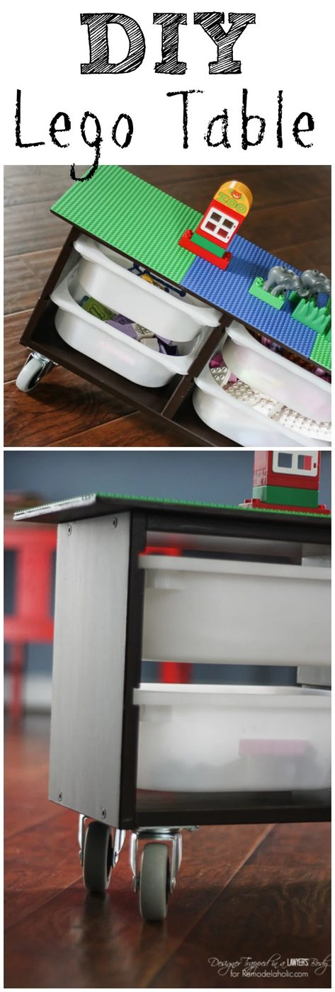 GENIUS! straightforward, Handmade lego table using a basic Ikea storage piece. Full walkthrough by Designer Trapped in a Lawyer's Body for Bekob.com!