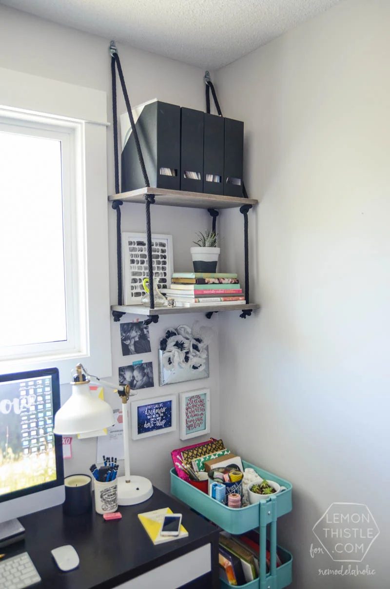 Handmade Rope Hanging Shelves