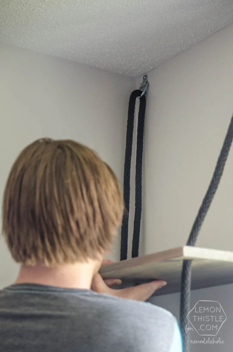 Handmade Rope Hanging Shelves