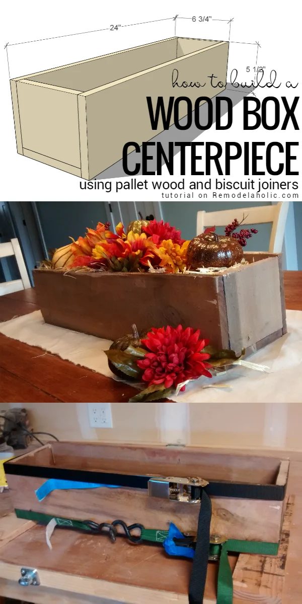 Build a versatile pallet wood box centerpiece in an afternoon! This free building plan uses biscuit joiners instead of pocket holes, so no screws or joinery is visible -- an straig