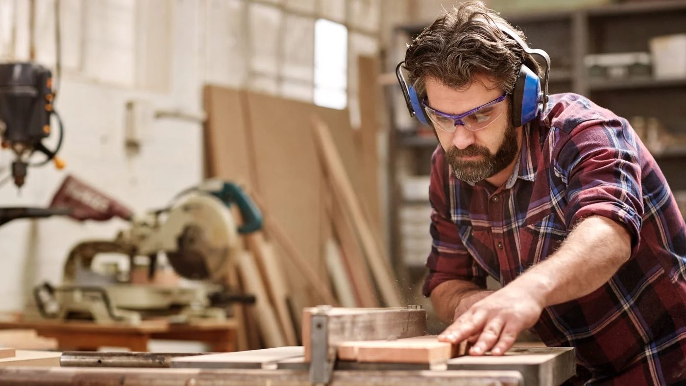 Man Woodworking