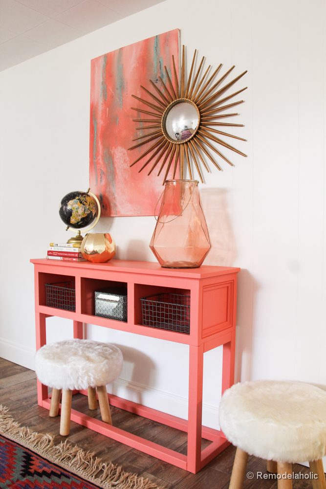 Sherwin-Williams Coral Reef Painted Console Table @Bekob-034