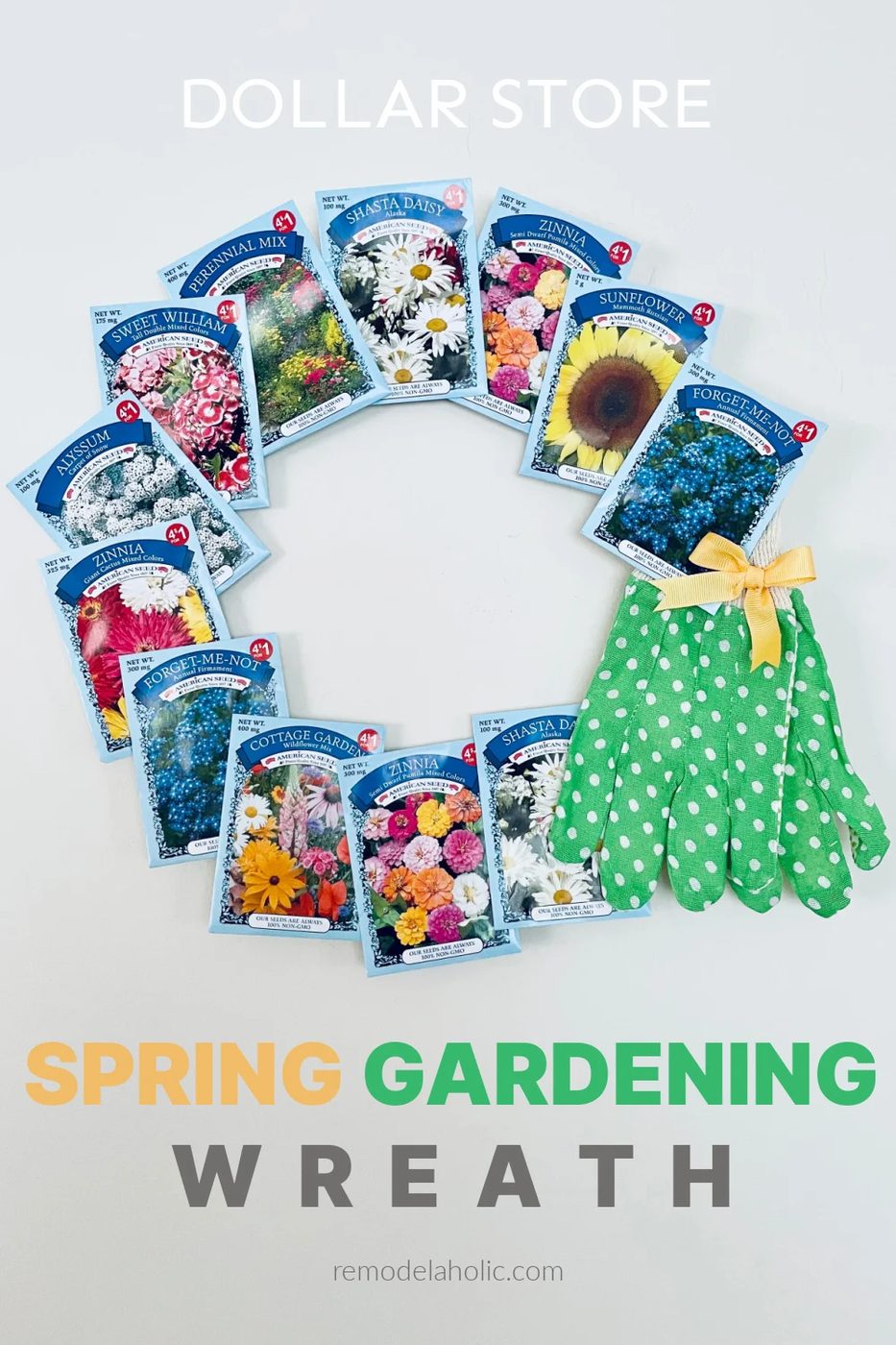 low-cost straightforward Dollar Tree Spring Wreath Handmade Gardening Seeds, Bekob