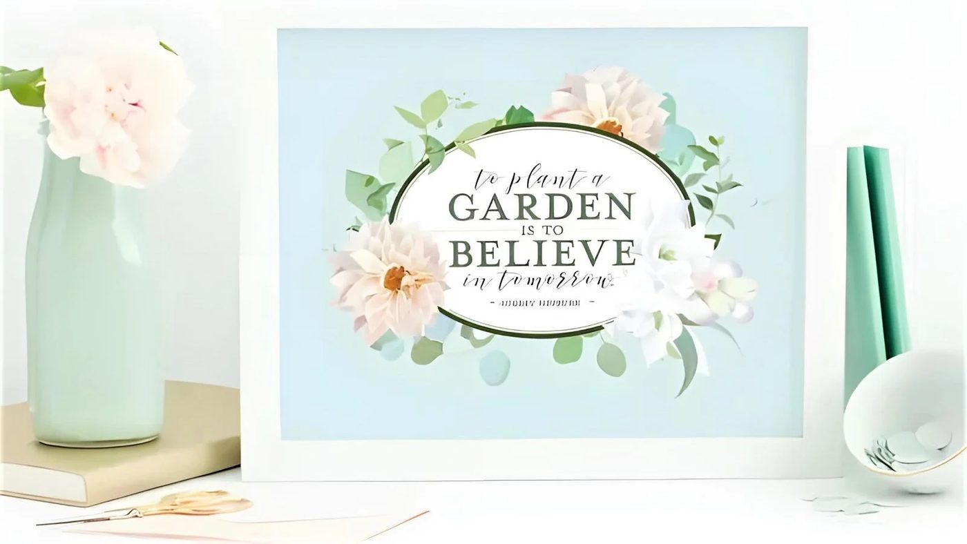 1 Floral Wall Art Printable Audrey Hepburn Quote To Plant A Garden Is To Believe In Tomorrow AD Aesthetic For Bekob 041918